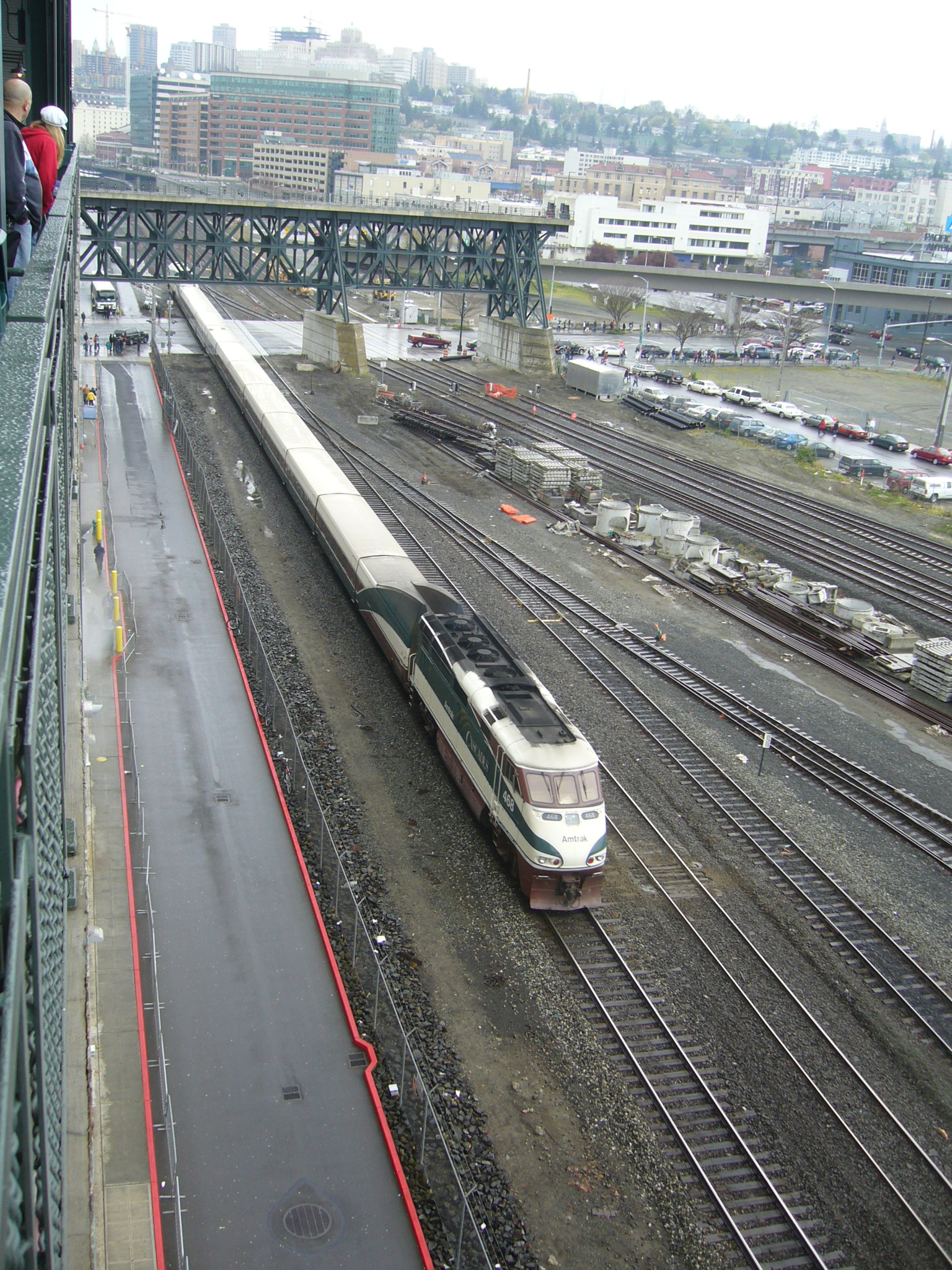 Amtrak Cascades train from Safeco Field Amtrak Cascades