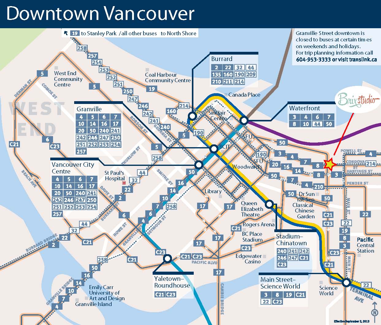 Transit Access to Brix Studio