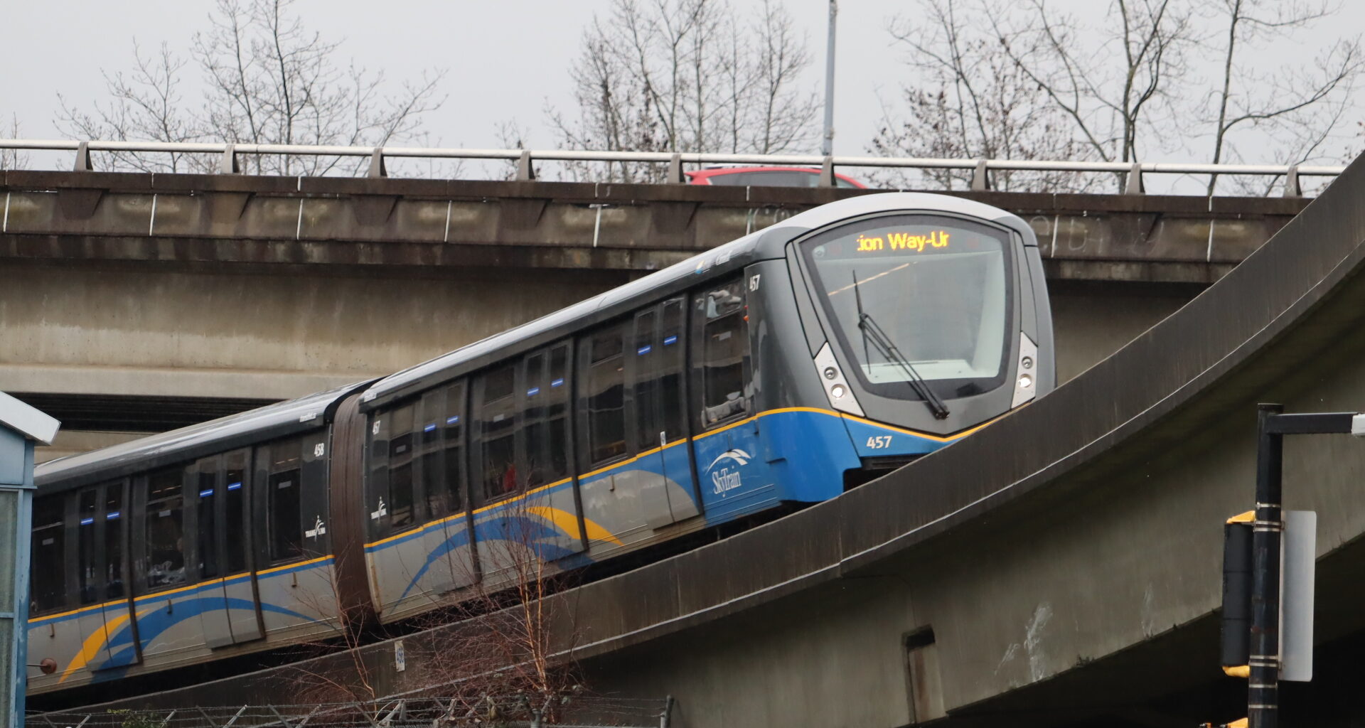 Expo Line Skytrain approaching Main Street–Science World Station